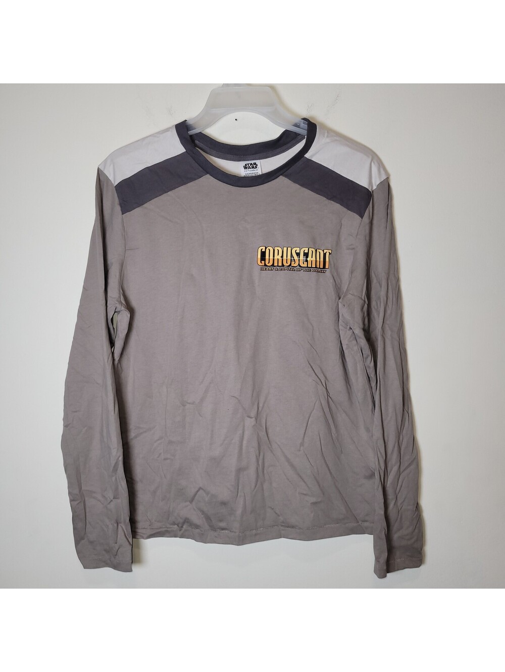 Disney Parks Star Wars Coruscant Men's Long Sleeve Shirt sz M Gray Brown